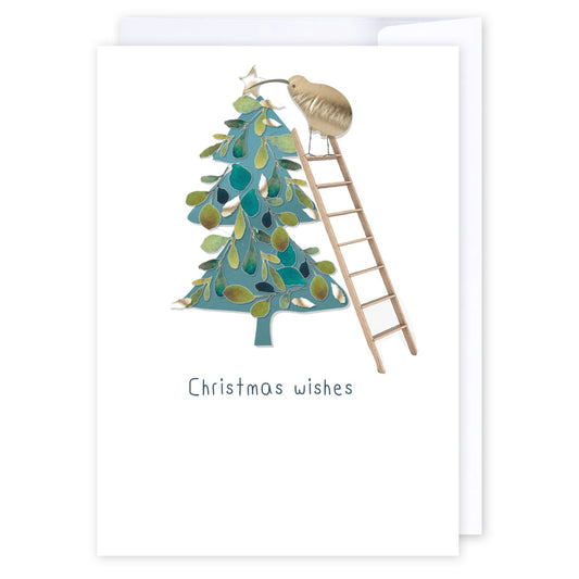 Christmas Wishes Kiwi: NZ Made Greeting Card, Christmas, Kiwiana, by iCandy Publishing