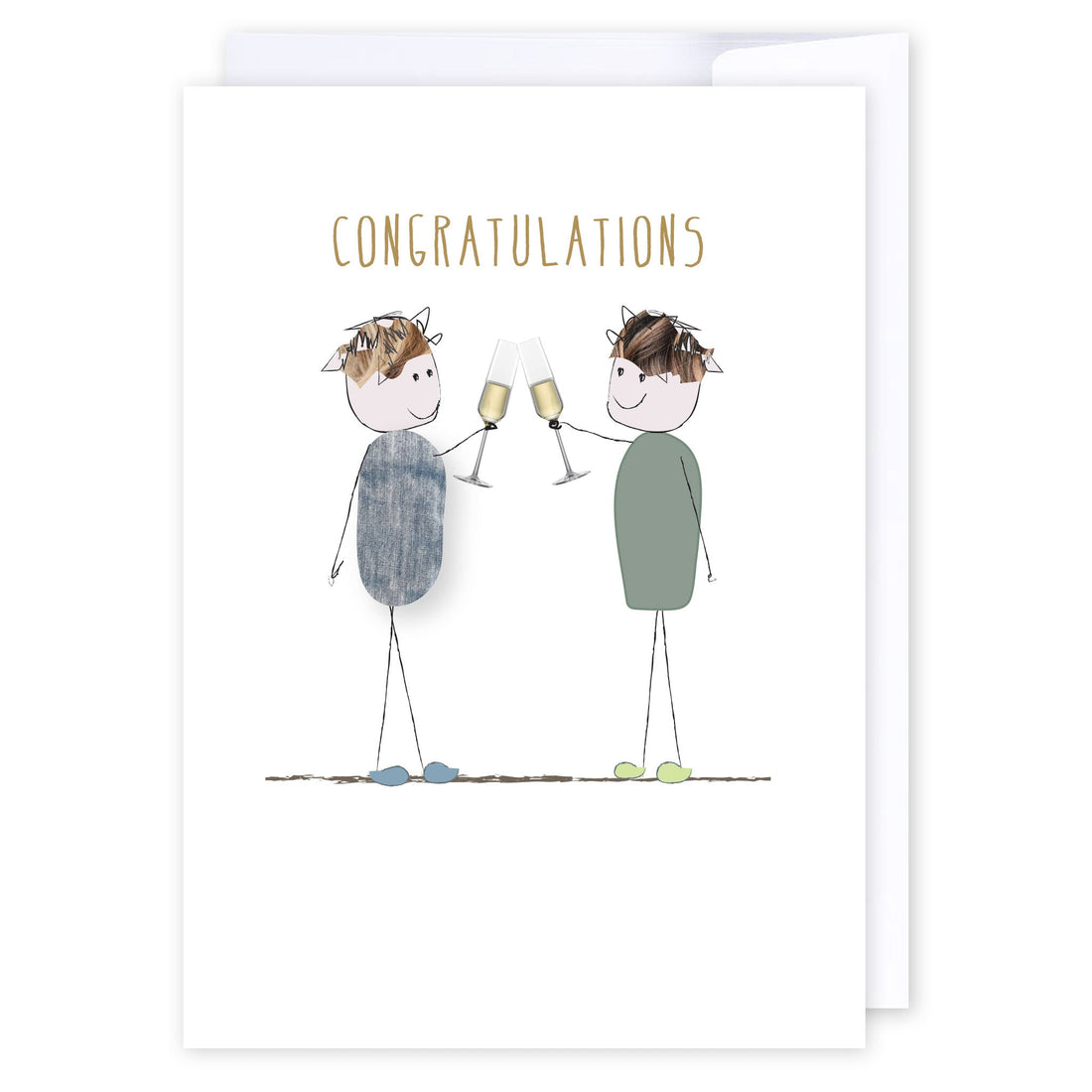 Congratulations Champagne: NZ Made Greeting Card, Clearance, Congratulations, by Icandy Design Ltd