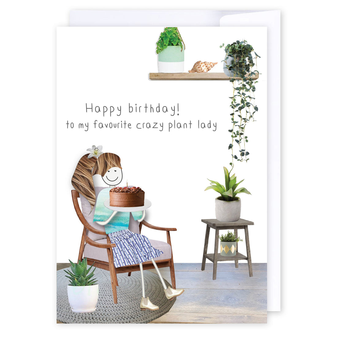 Crazy plant lady: NZ Made Greeting Card, Birthday, Clearance, For Her by Icandy Design Ltd