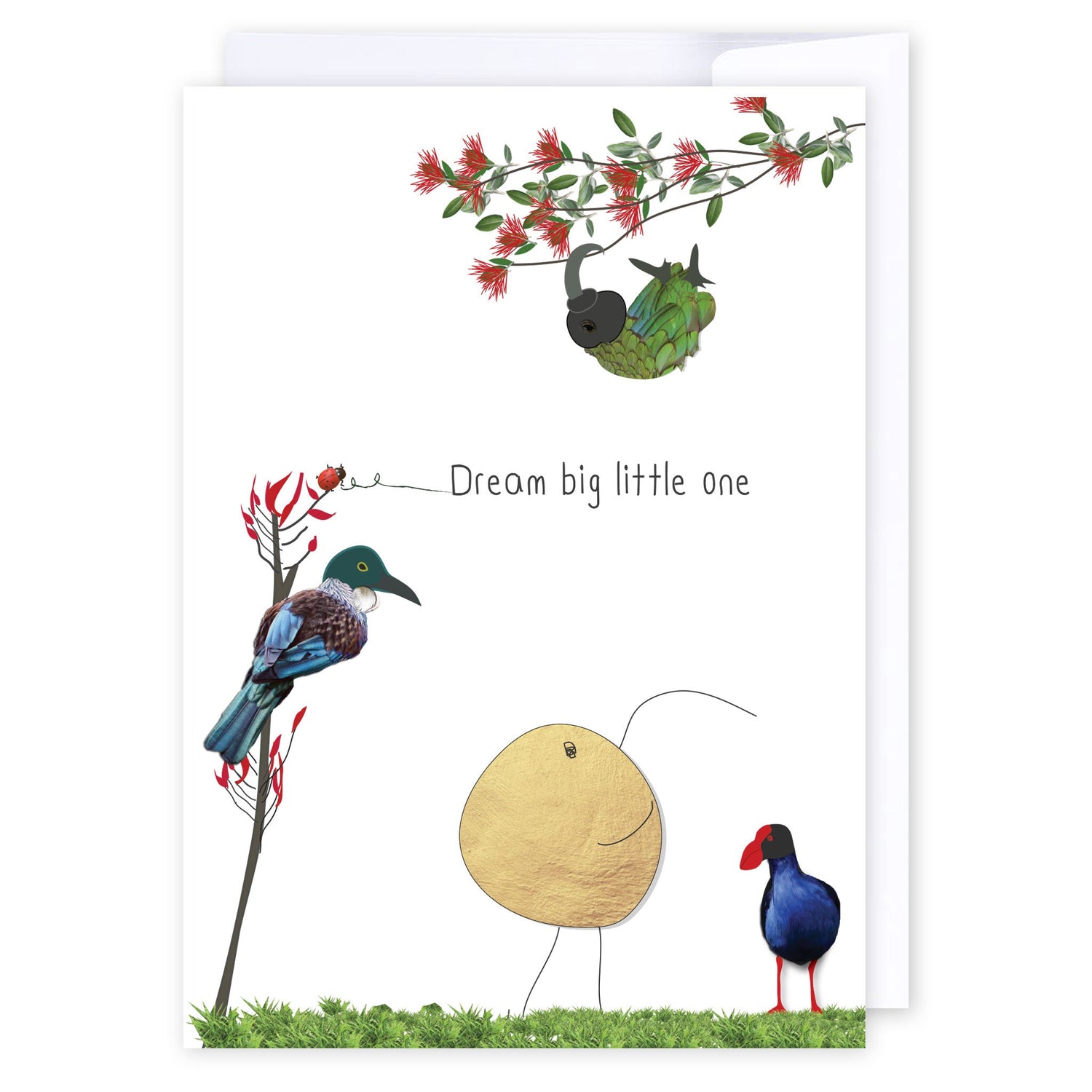Dream big Kiwi: NZ Made Greeting Card, For Kids, Inspiration, Kiwiana by Icandy Design Ltd