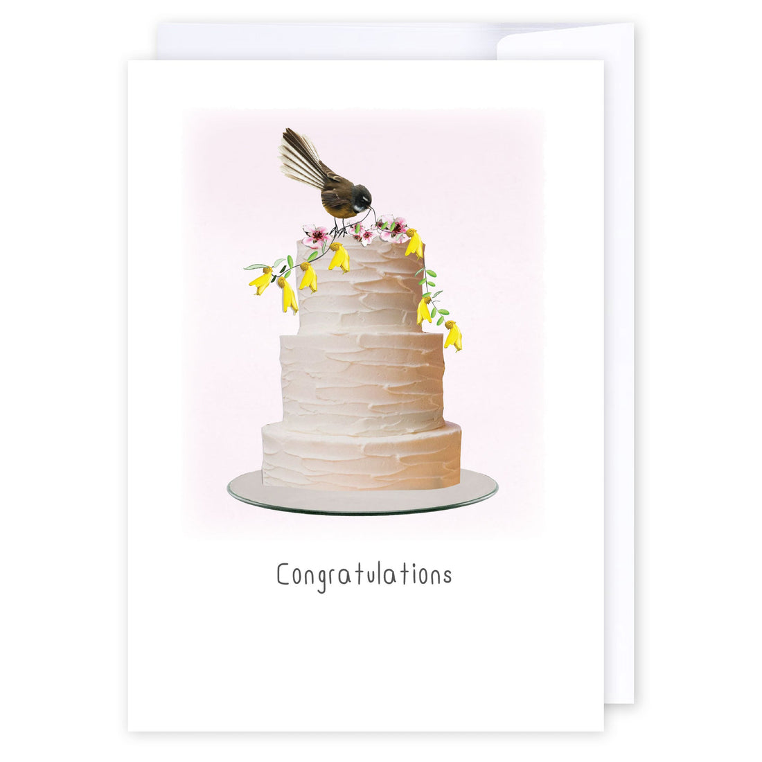 Fantail wedding cake: NZ Made Greeting Card, Best sellers, Jandal & Ink, Kiwiana by iCandy Publishing