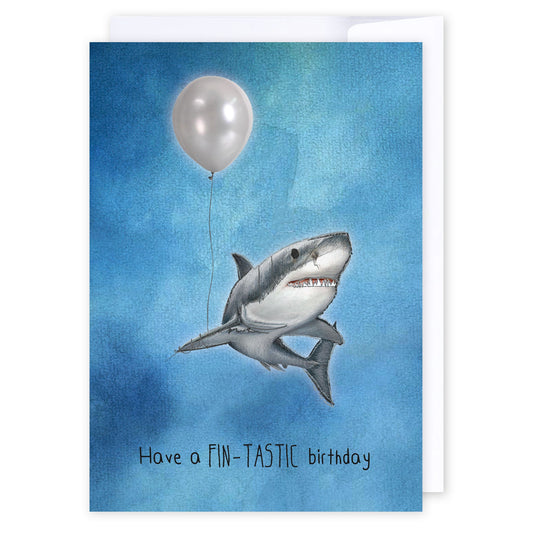 Fin - tastic Shark: NZ Made Greeting Card, Birthday, For Kids, Lisa's letters by iCandy Publishing