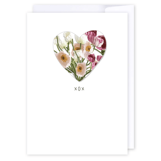 Floral heart: NZ Made Greeting Card, Anniversary, Lisa's letters, Love by iCandy Publishing