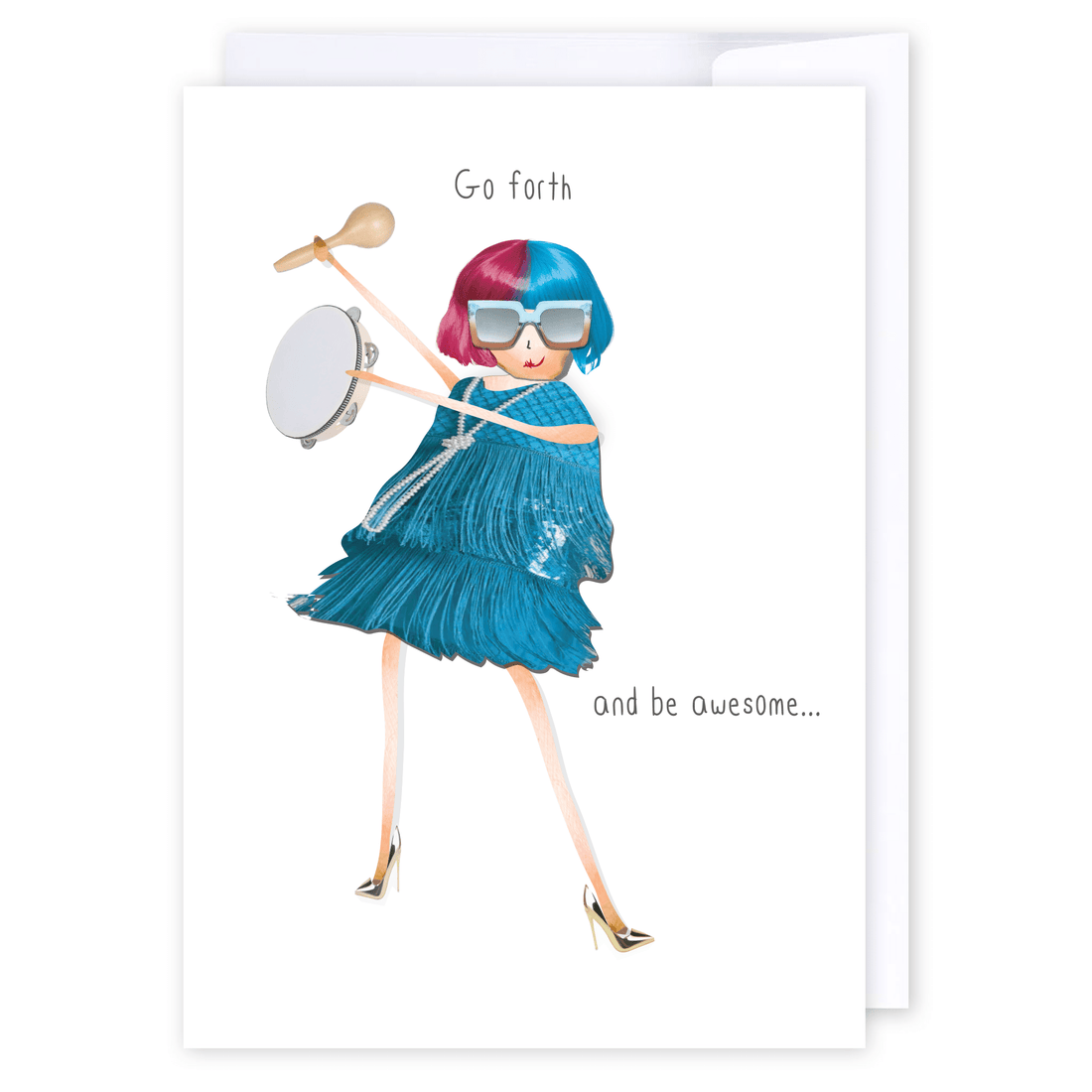 Go forth and be Awesome: NZ Made Greeting Card, Inspiration, New, by Icandy Design Ltd