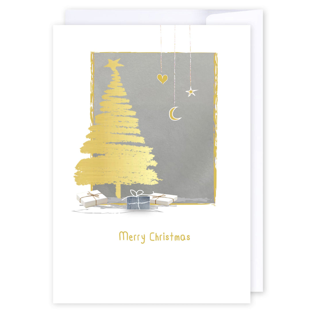 Gold Christmas Tree: NZ Made Greeting Card, Christmas, , by Icandy Design Ltd