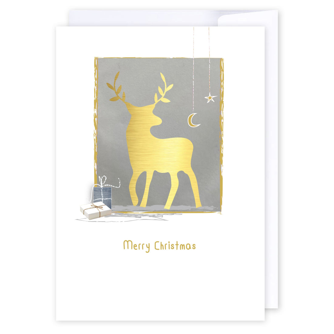 Gold Reindeer: NZ Made Greeting Card, Christmas, , by Icandy Design Ltd