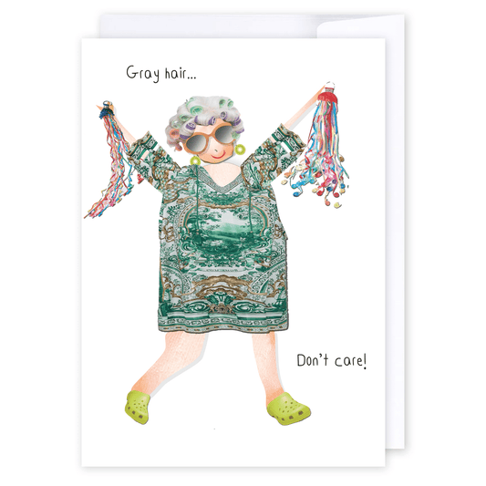 Gray hair don't care: NZ Made Greeting Card, Birthday, Hilda & Co., New by iCandy Publishing