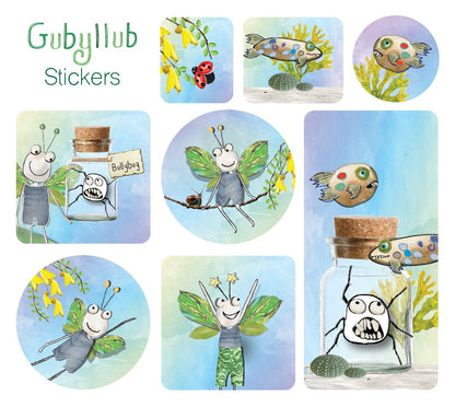 Gubyllub Stickers: NZ Made Greeting Card, , , by Icandy Design Ltd