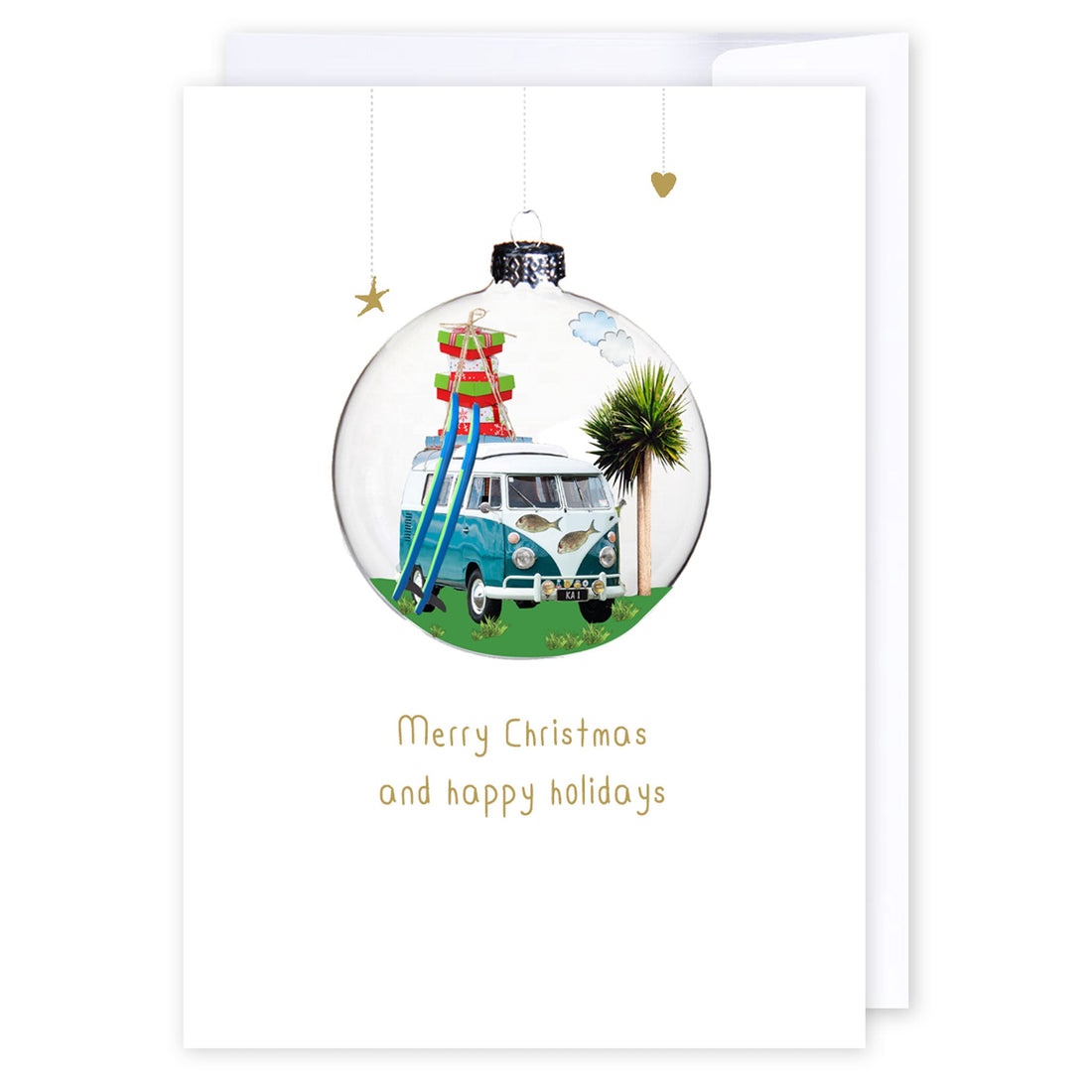 Happy holidays bauble: NZ Made Greeting Card, Christmas, Clearance, Kiwiana by Icandy Design Ltd