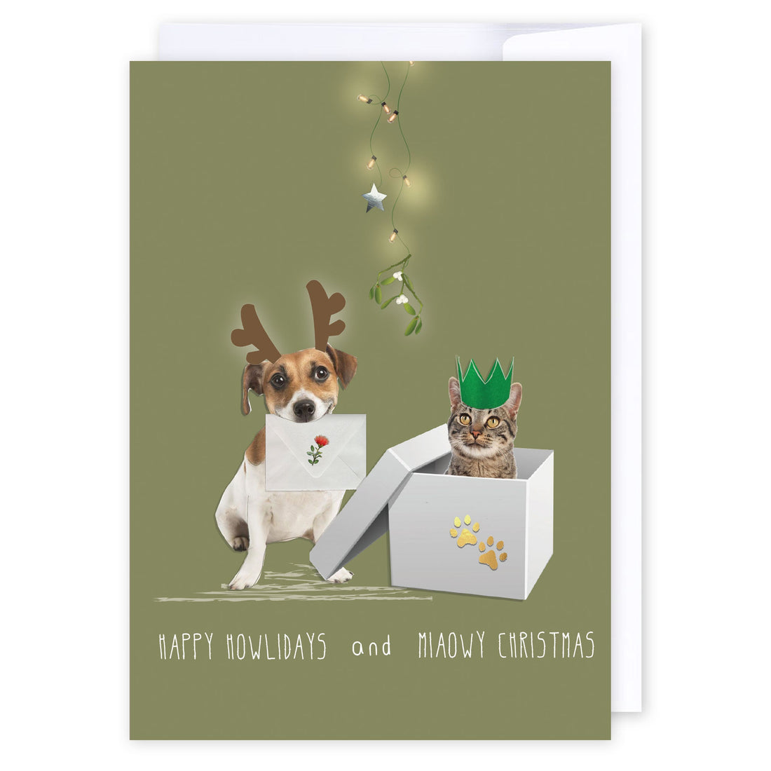 Happy Howlidays: NZ Made Greeting Card, Cats &amp; Dogs, Christmas, Clearance by Icandy Design Ltd
