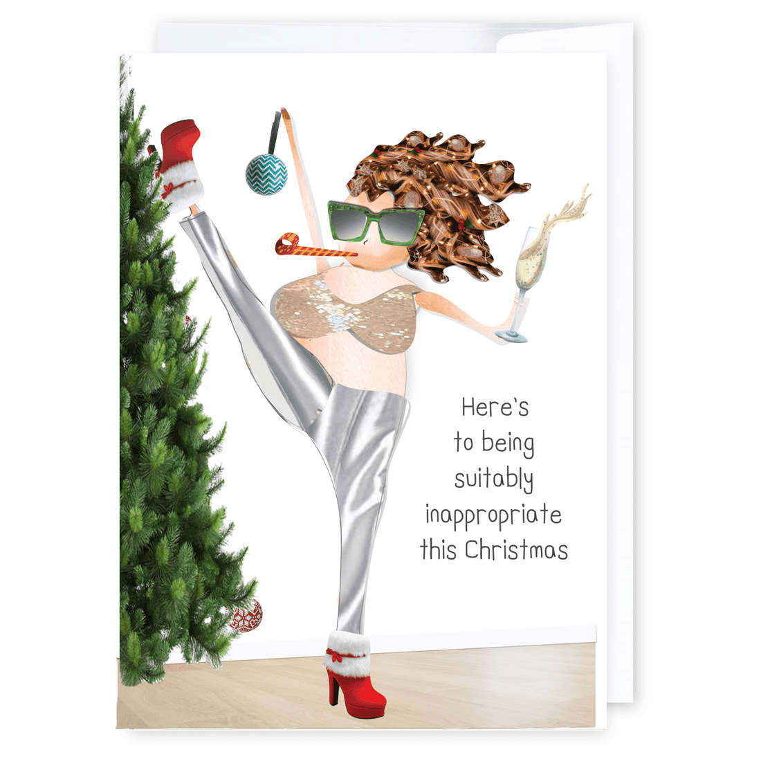 Here’s to Being Inappropriate: NZ Made Greeting Card, Christmas, Hilda &amp; Co., by iCandy Publishing
