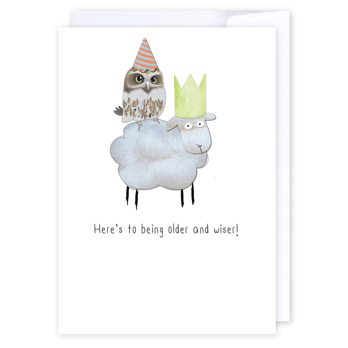 Here's to being older and wiser: NZ Made Greeting Card, Birthday, Jandal & Ink, Kiwiana by iCandy Publishing