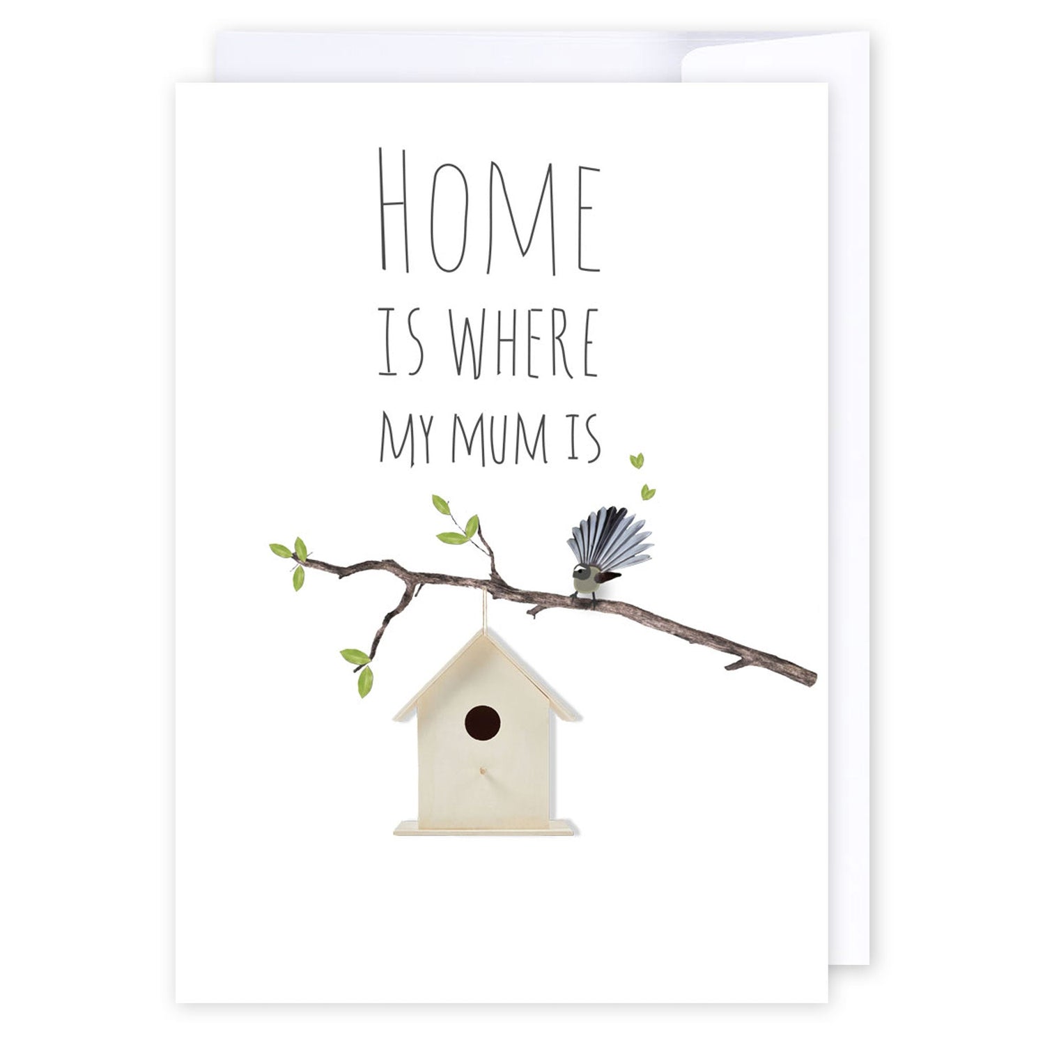 Home Is Where My Mum Is: NZ Made Greeting Card, Birthday, Kiwiana, Mums by Icandy Design Ltd