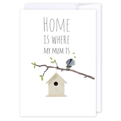 Home Is Where My Mum Is: NZ Made Greeting Card, Birthday, Kiwiana, Mums by Icandy Design Ltd