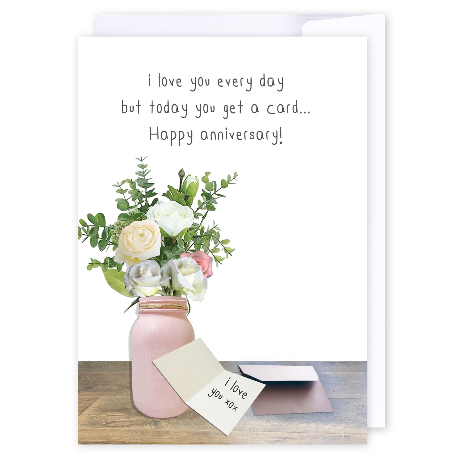 I Love you everyday: NZ Made Greeting Card, Anniversary, Clearance, by Icandy Design Ltd