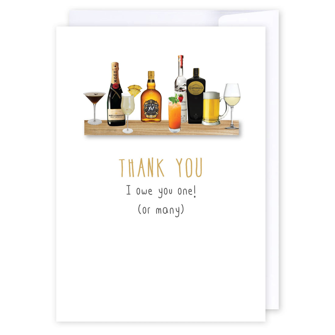 I Owe You One!: NZ Made Greeting Card, Appreciation, Clearance, by Icandy Design Ltd