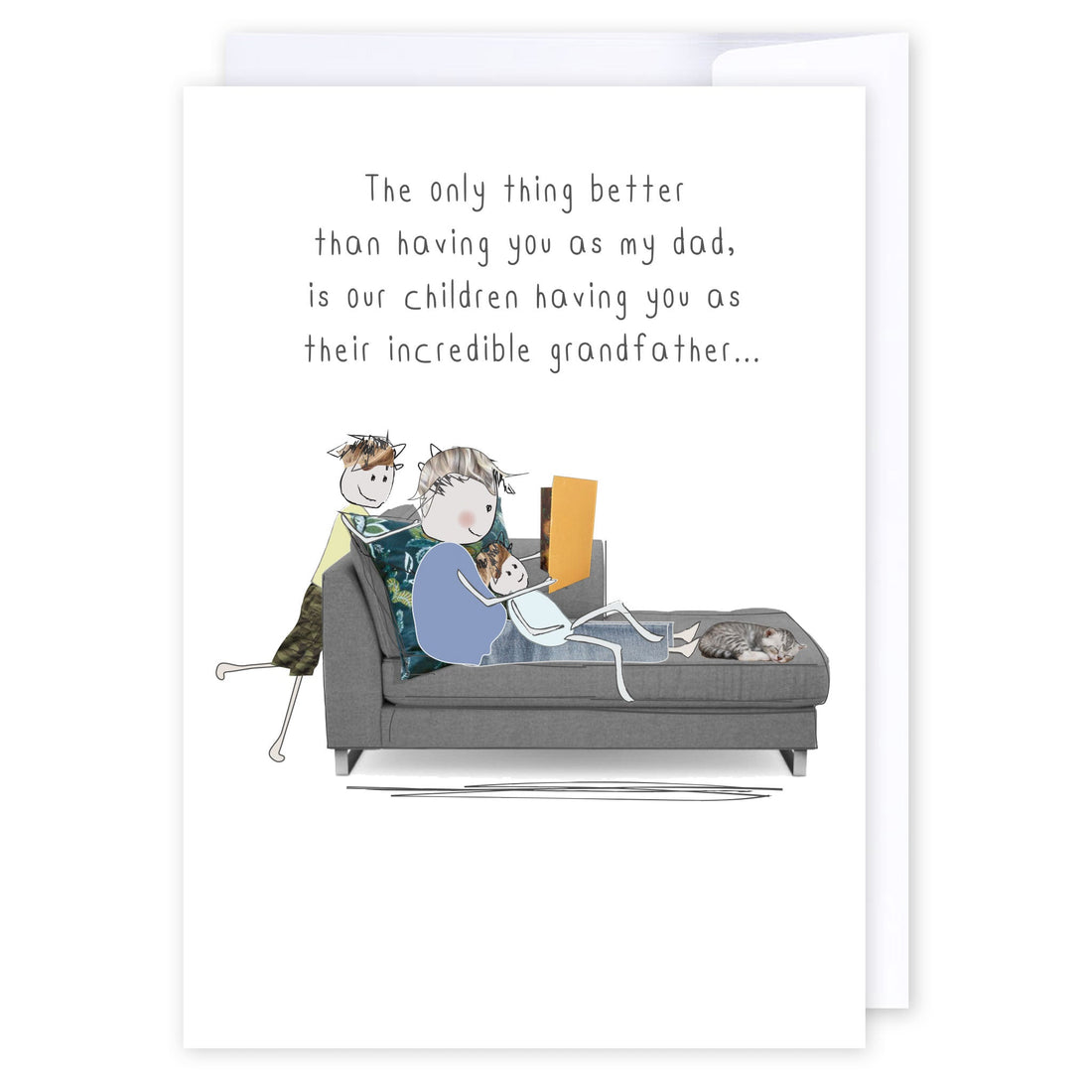 Incredible Father &amp; Grandfather: NZ Made Greeting Card, Birthday, Cats &amp; Dogs, Dads by Icandy Design Ltd