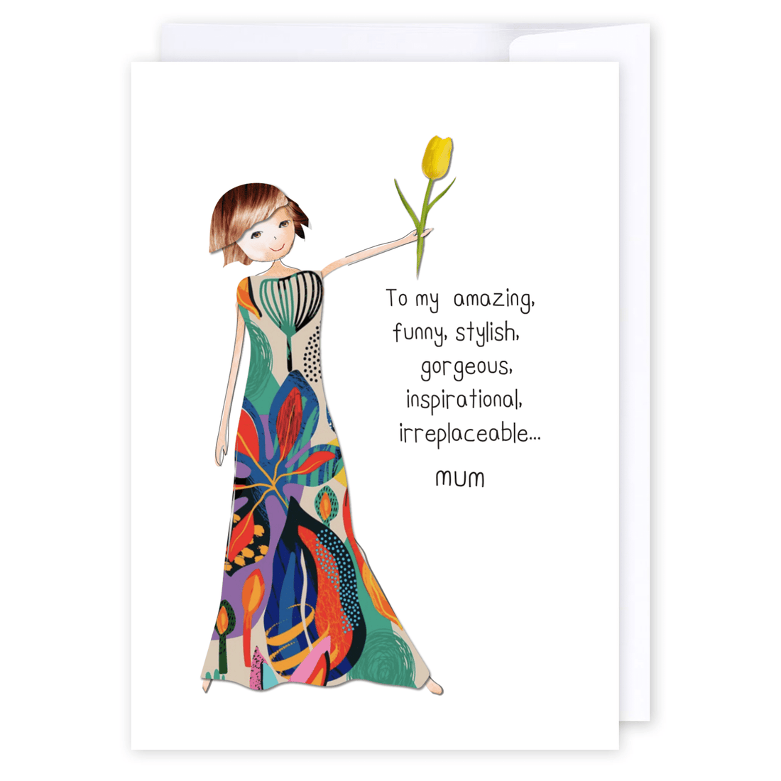 Irreplaceable mum: NZ Made Greeting Card, Appreciation, Hilda &amp; Co., Mother&