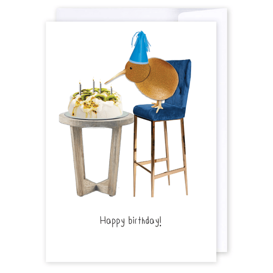 Kiwi Pavlova: NZ Made Greeting Card, Birthday, Jandal & Ink, Kiwiana by iCandy Publishing