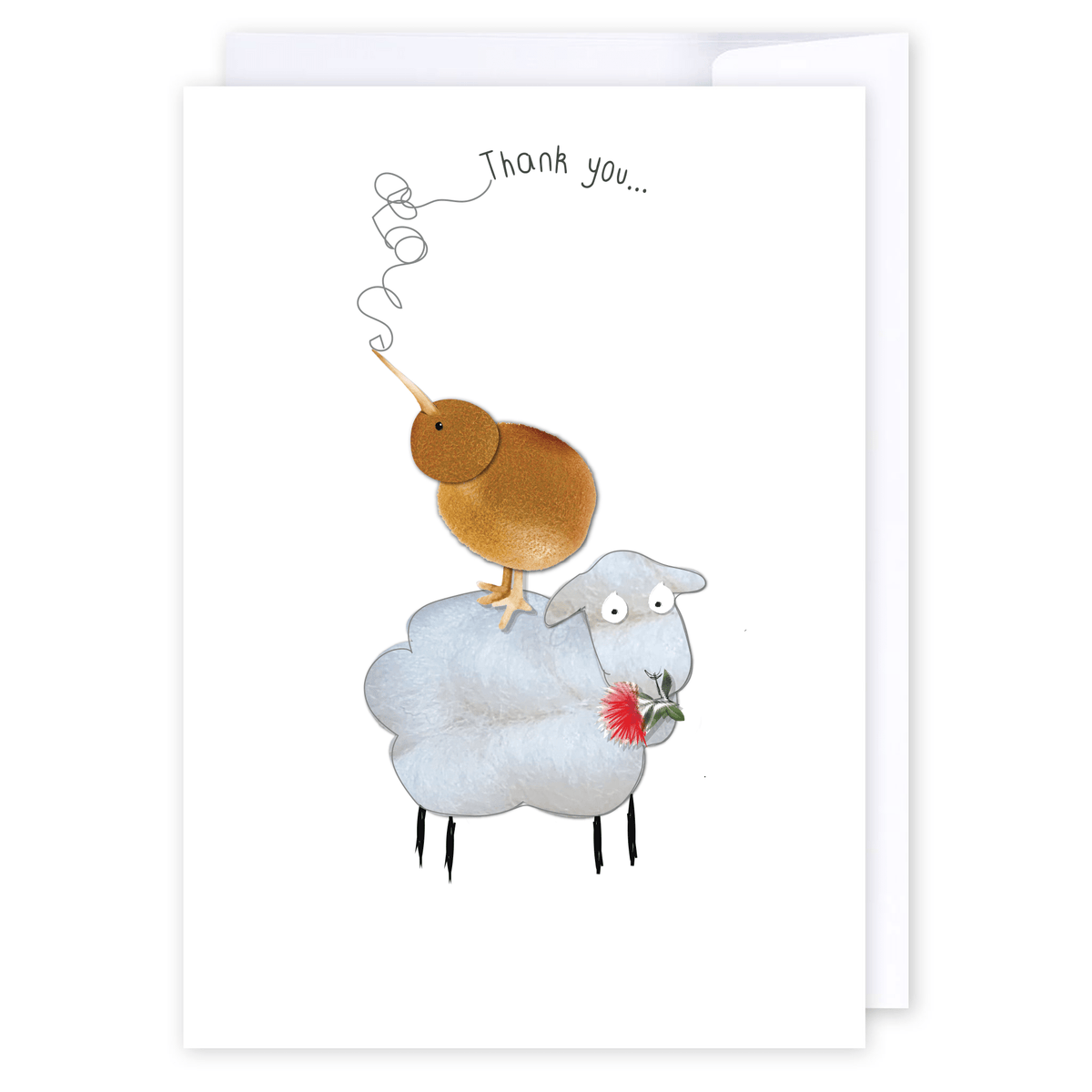 Kiwi Thank You: NZ Made Greeting Card, Jandal & Ink, Kiwiana, New by iCandy Publishing