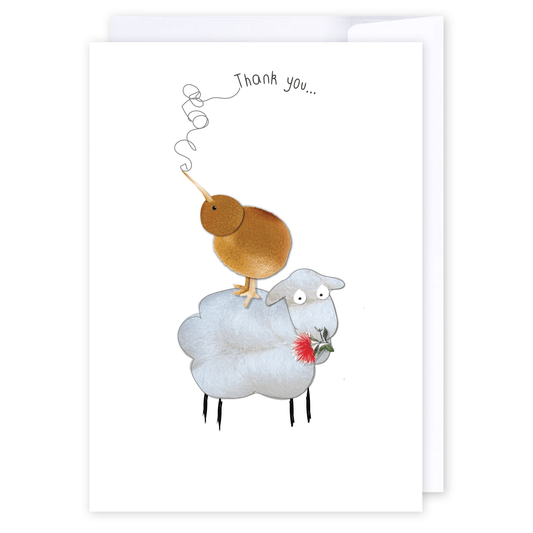 Kiwi Thank You: NZ Made Greeting Card, Jandal & Ink, Kiwiana, New by iCandy Publishing