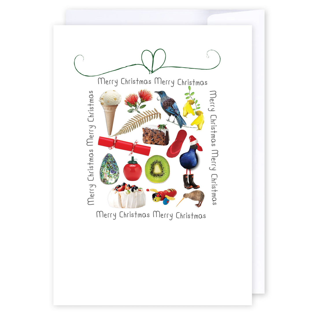 Kiwiana Christmas Gift: NZ Made Greeting Card, Christmas, Kiwiana, by Icandy Design Ltd