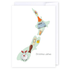 Kiwiana Map: NZ Made Greeting Card, Christmas, Jandal & Ink, New by iCandy Publishing