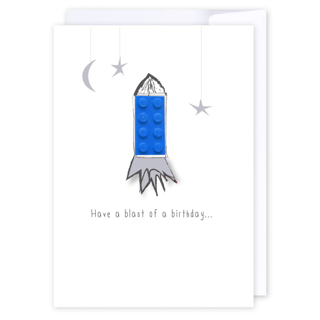 Lego rocket: NZ Made Greeting Card, Best sellers, Birthday, For Kids by Icandy Design Ltd