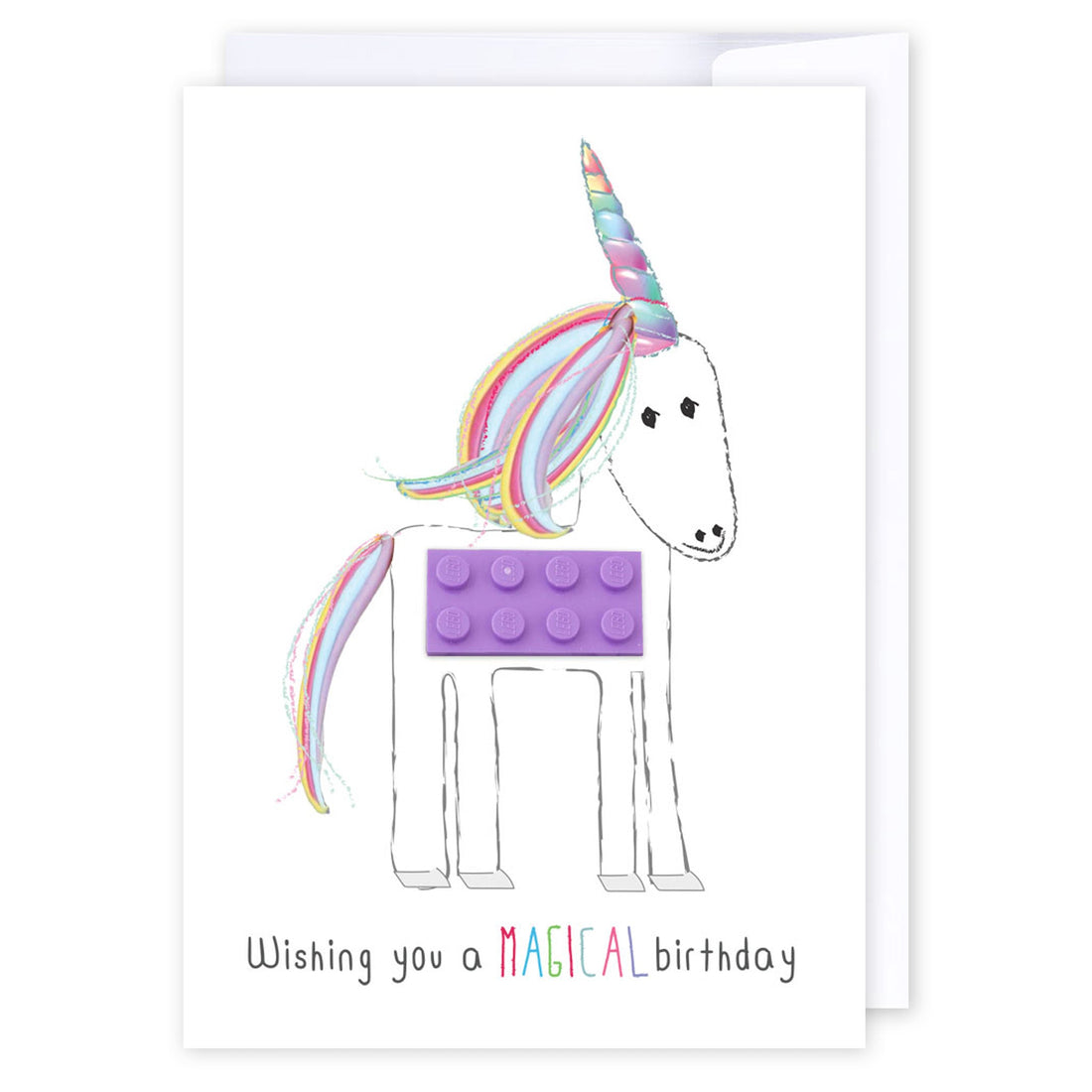 Lego Unicorn: NZ Made Greeting Card, Best sellers, Birthday, For Kids by Icandy Design Ltd