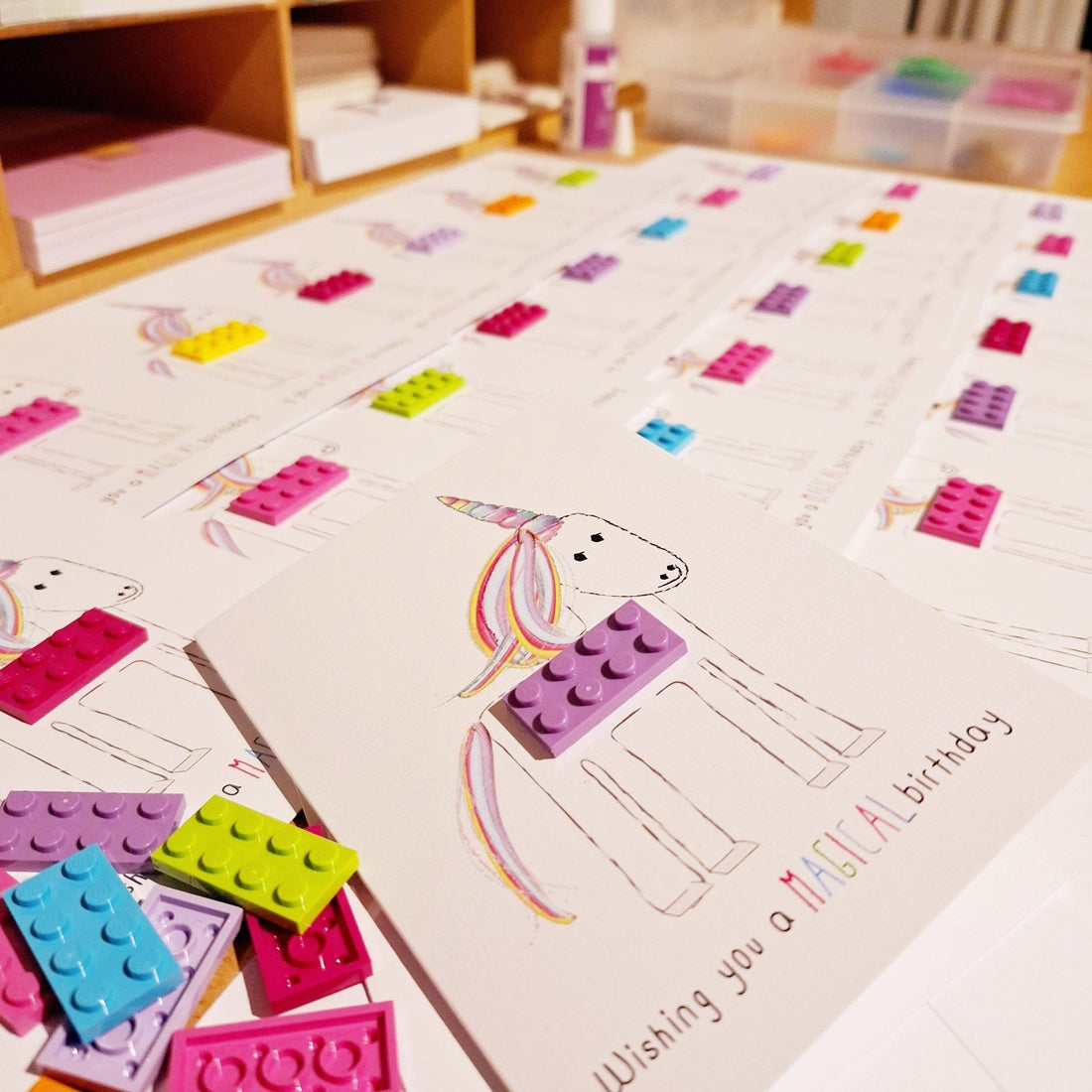 Lego Unicorn: NZ Made Greeting Card, Best sellers, Birthday, For Kids by Icandy Design Ltd