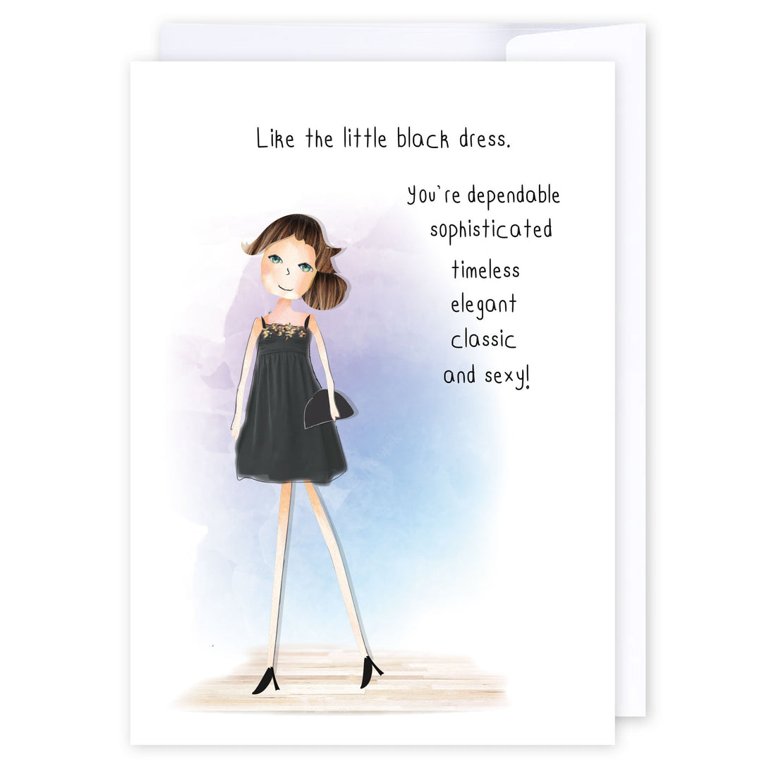 Little Black Dress: NZ Made Greeting Card, For Her, Friendship, Fun by Icandy Design Ltd