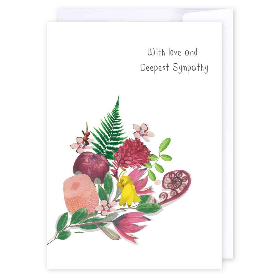 Love and Sympathy: NZ Made Greeting Card, Kiwiana, New, Sympathy by Icandy Design Ltd