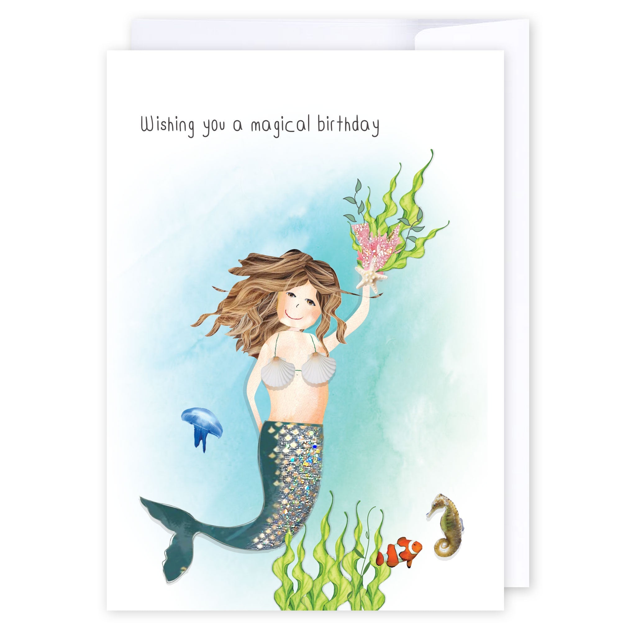 Magical Mermaid: NZ Made Greeting Card, Birthday, For Kids, Lisa&