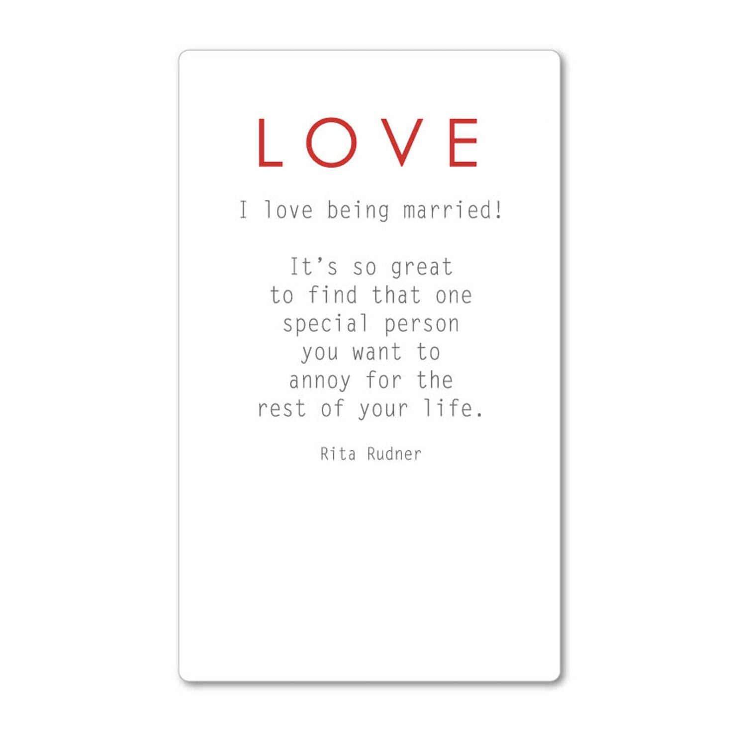 Magnet - I love being married: NZ Made Greeting Card, , , by Icandy Design Ltd