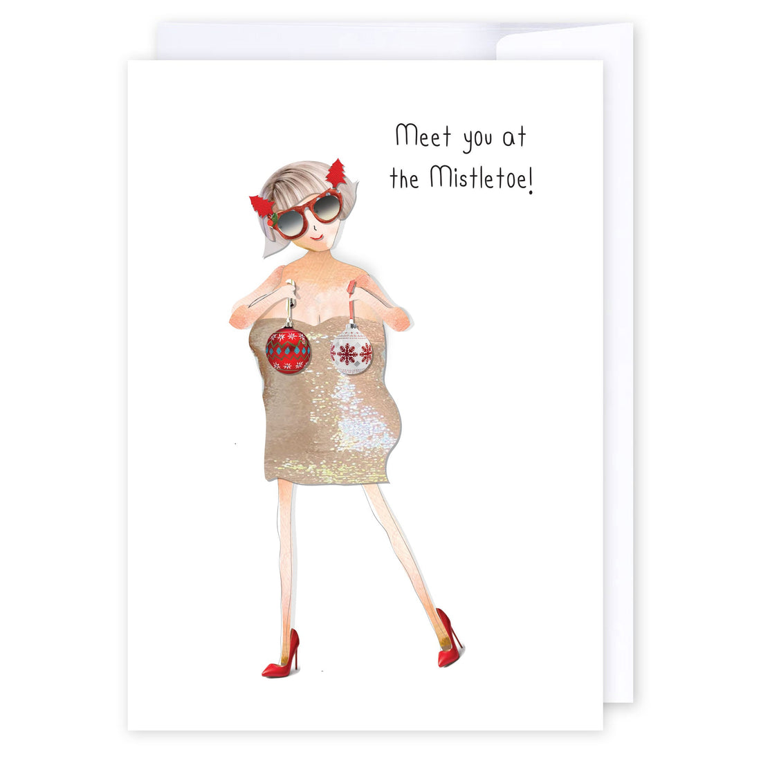 Meet at the Mistletoe: NZ Made Greeting Card, Christmas, , by Icandy Design Ltd
