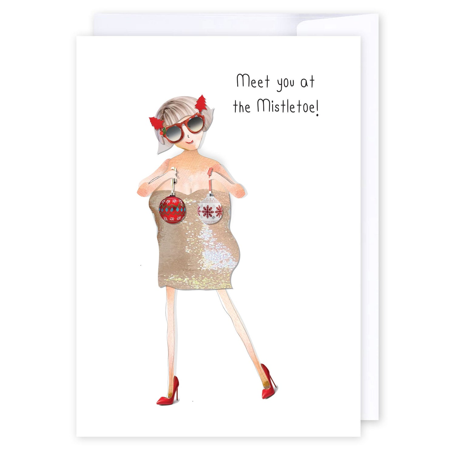 Meet at the Mistletoe: NZ Made Greeting Card, Christmas, , by Icandy Design Ltd