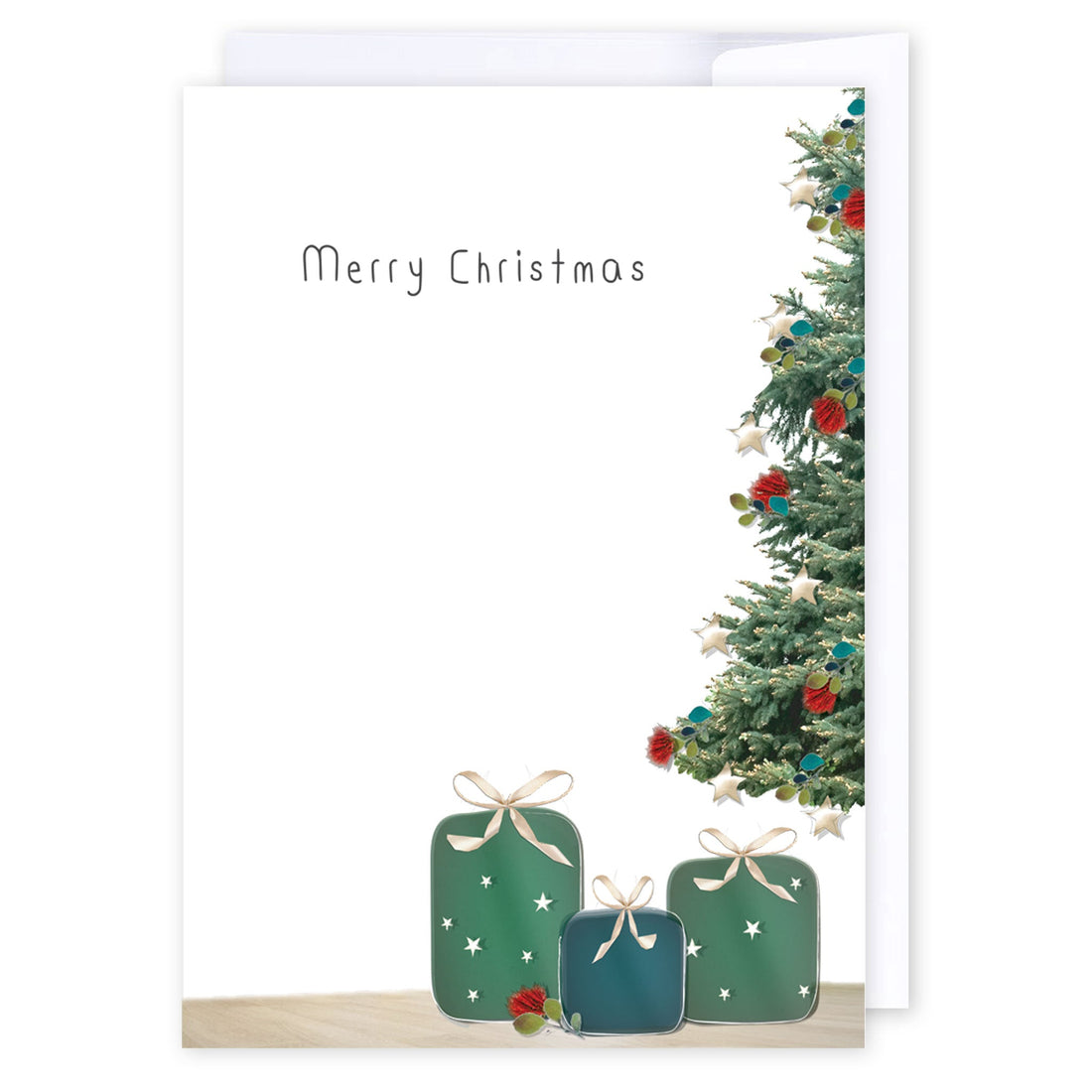 Merry Christmas Tree: NZ Made Greeting Card, Christmas, Kiwiana, by Icandy Design Ltd