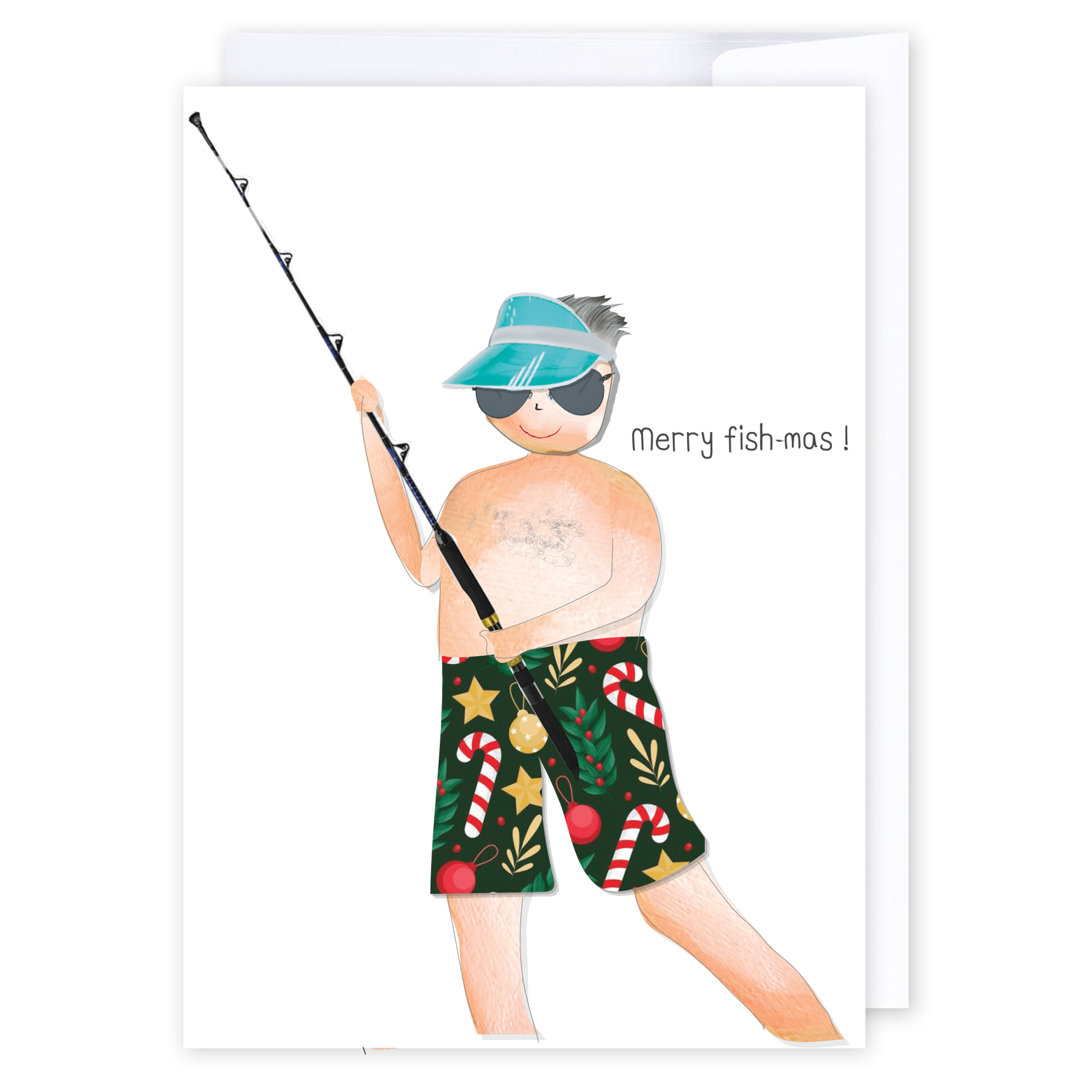 Merry Fishmas: NZ Made Greeting Card, Christmas, Hilda &amp; Co., Kiwiana by iCandy Publishing