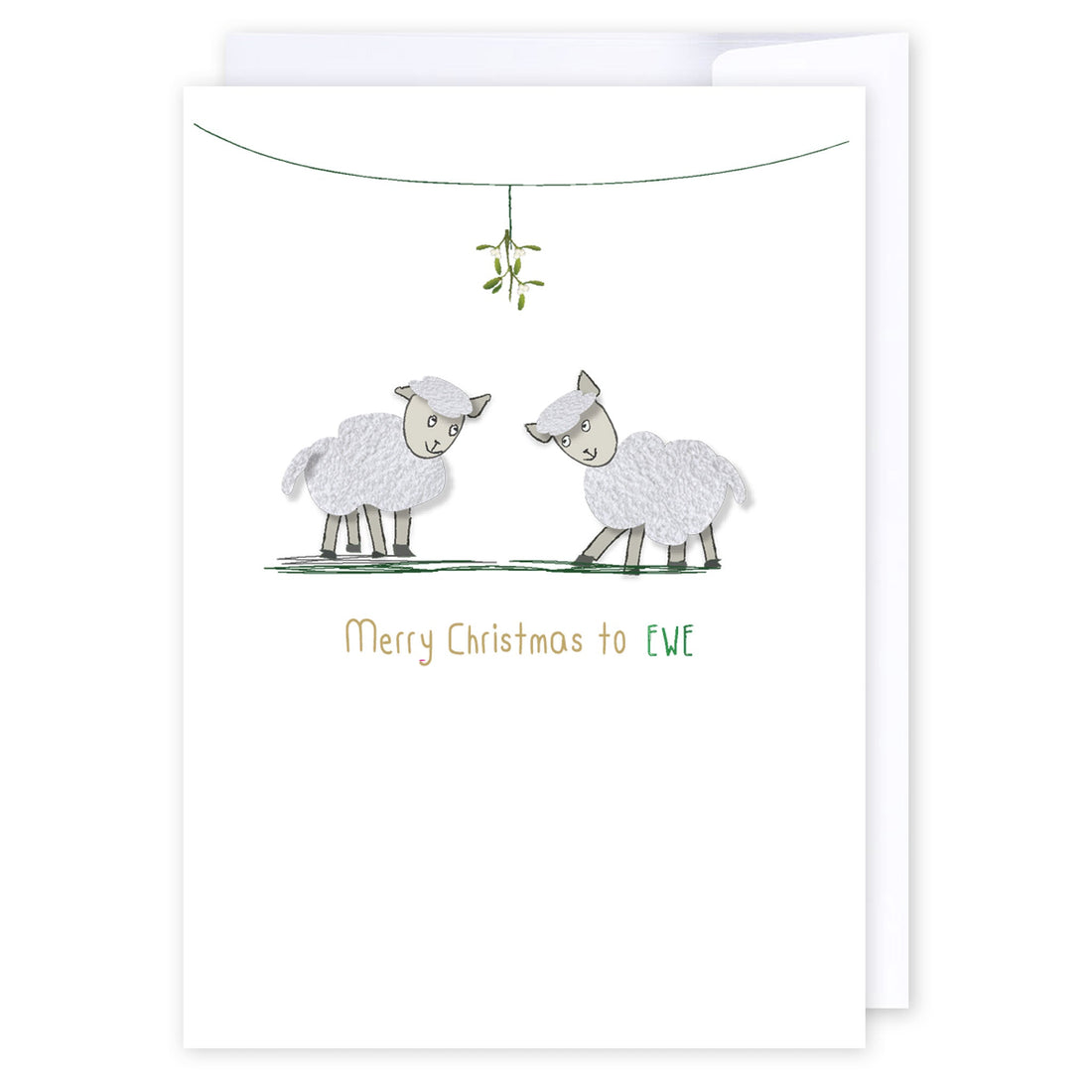 Mistletoe Sheep: NZ Made Greeting Card, Christmas, Clearance, Kiwiana by Icandy Design Ltd