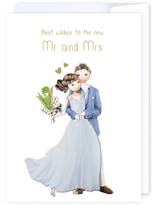 Mr and Mrs: NZ Made Greeting Card, Lisa's letters, New, Wedding by iCandy Publishing