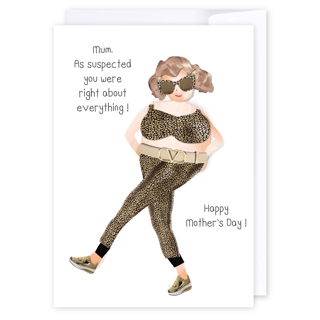 Mum as suspected...: NZ Made Greeting Card, Appreciation, Hilda &amp; Co., Mother&