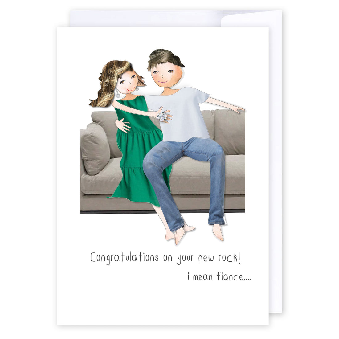 New Fiance: NZ Made Greeting Card, Congratulations, Love, New by Icandy Design Ltd