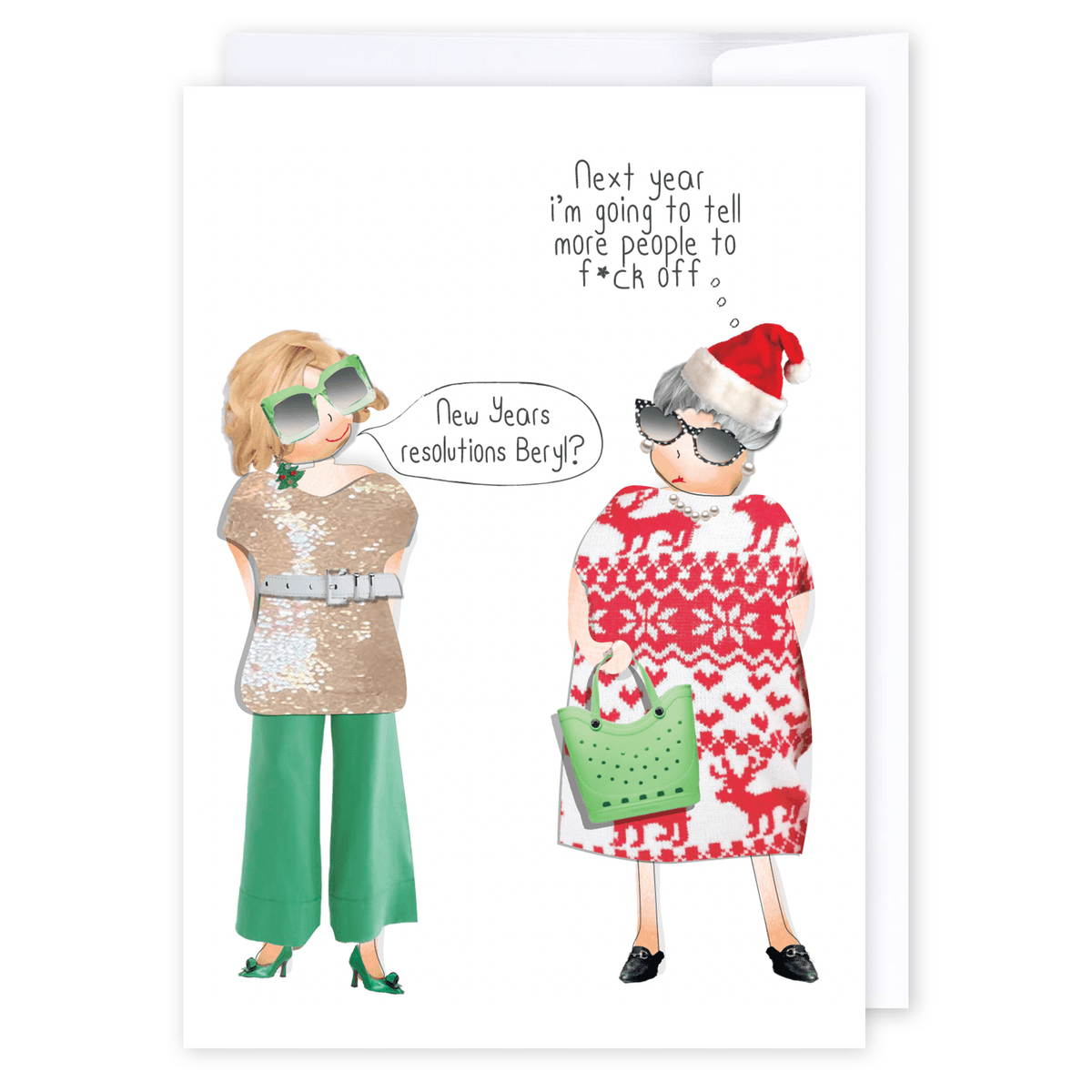 New Year's Resolutions: NZ Made Greeting Card, Christmas, Hilda & Co., New by iCandy Publishing