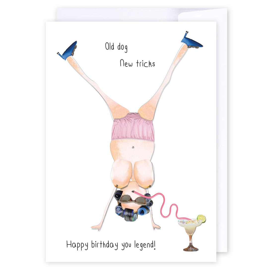 Old dog, new tricks legend: NZ Made Greeting Card, Birthday, Fun, New by Icandy Design Ltd