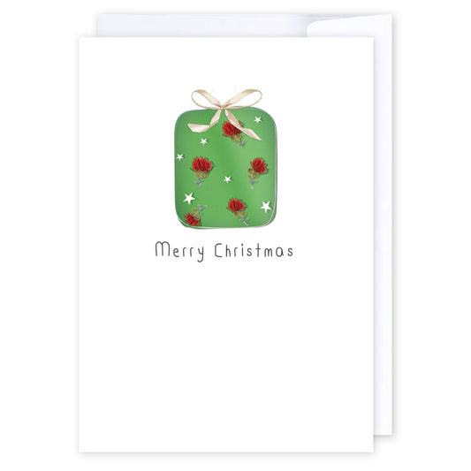 Pohutukawa Christmas Gift: NZ Made Greeting Card, Christmas, Kiwiana, by iCandy Publishing