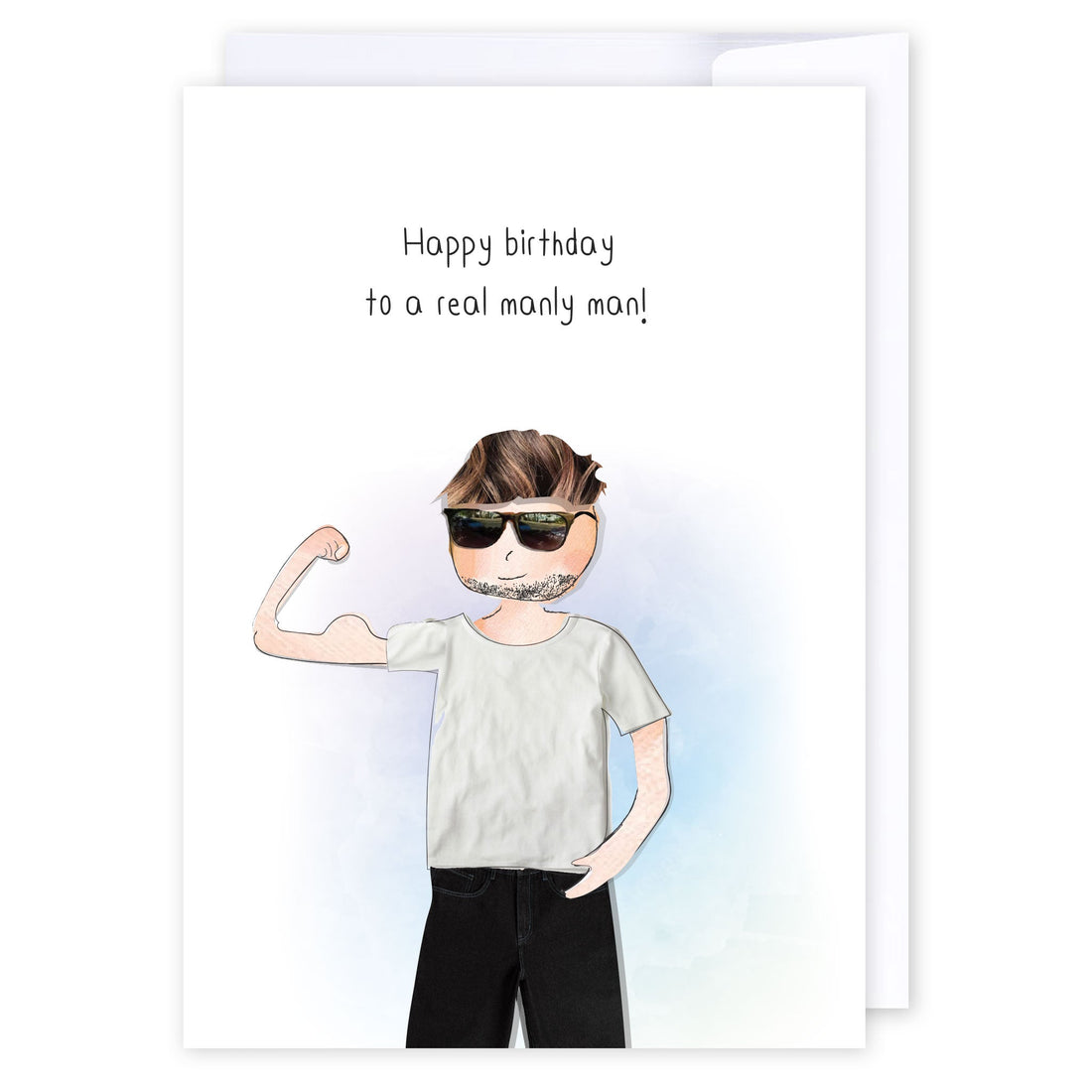 Real manly man: NZ Made Greeting Card, Birthday, For Him, New by Icandy Design Ltd