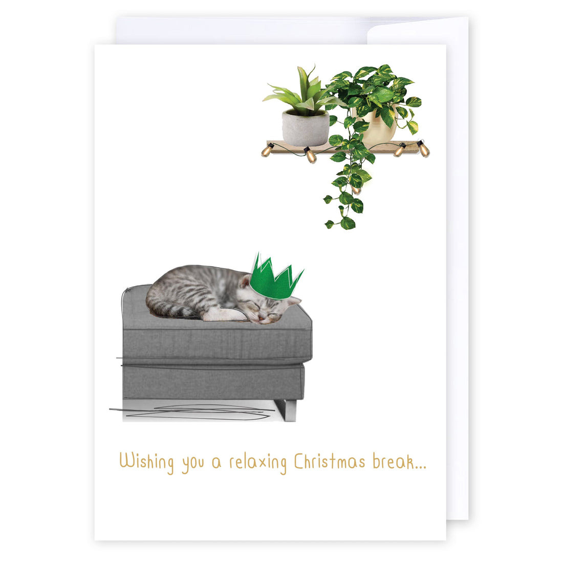 Relaxing Break Cat: NZ Made Greeting Card, Cats &amp; Dogs, Christmas, by Icandy Design Ltd