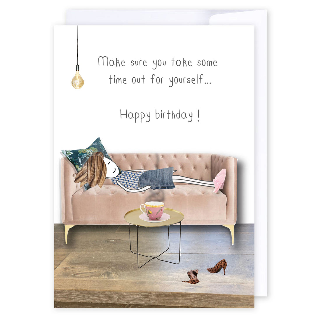 Relaxing time for yourself: NZ Made Greeting Card, Birthday, Clearance, For Her by Icandy Design Ltd