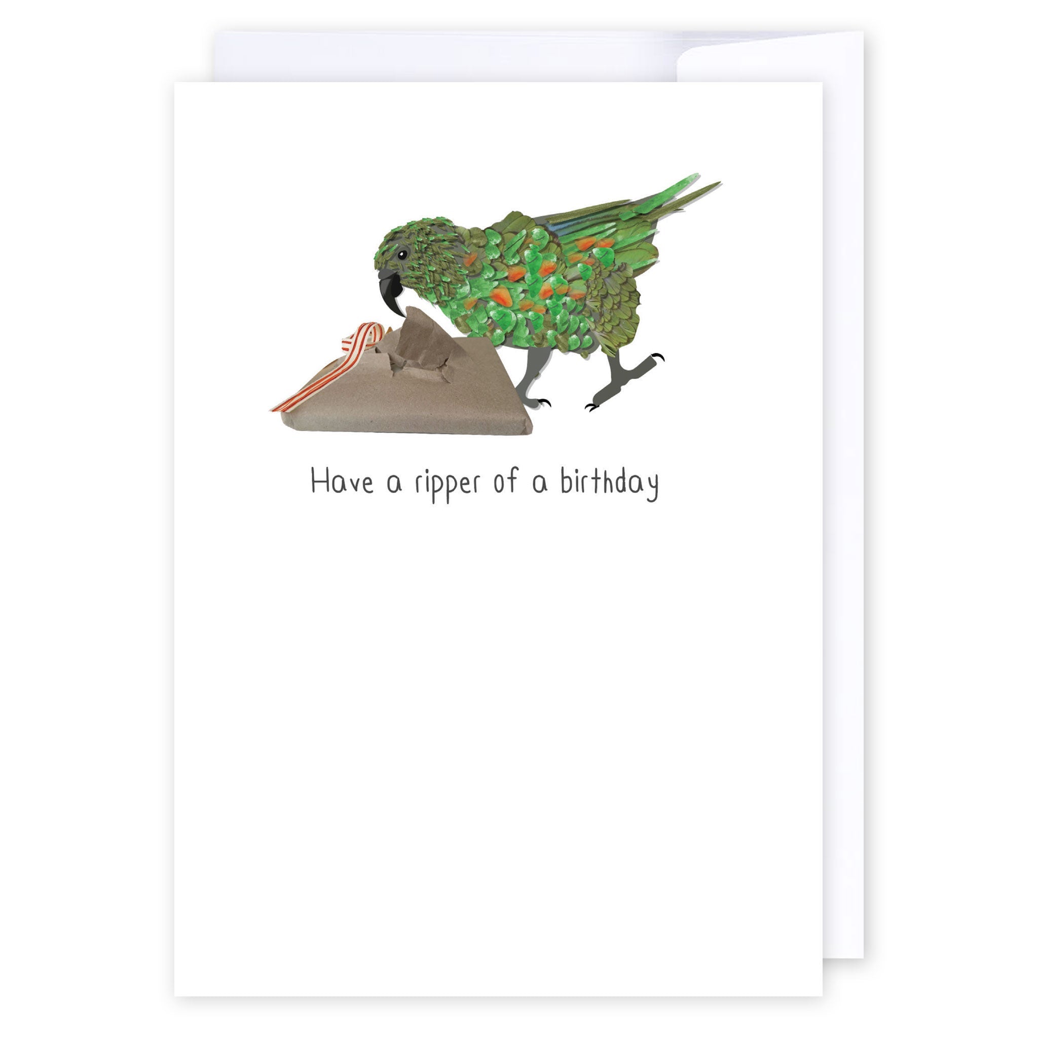 Ripper of a birthday Kea: NZ Made Greeting Card, Best sellers, Birthday, Jandal &amp; Ink by iCandy Publishing