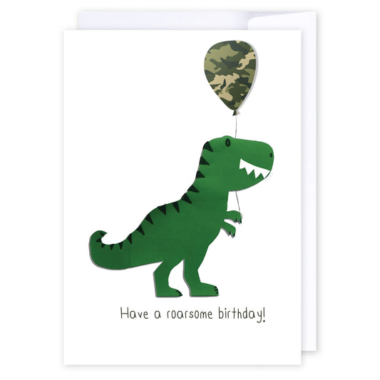 Roarsome Dinosaur: NZ Made Greeting Card, Birthday, For Kids, Lisa's letters by iCandy Publishing